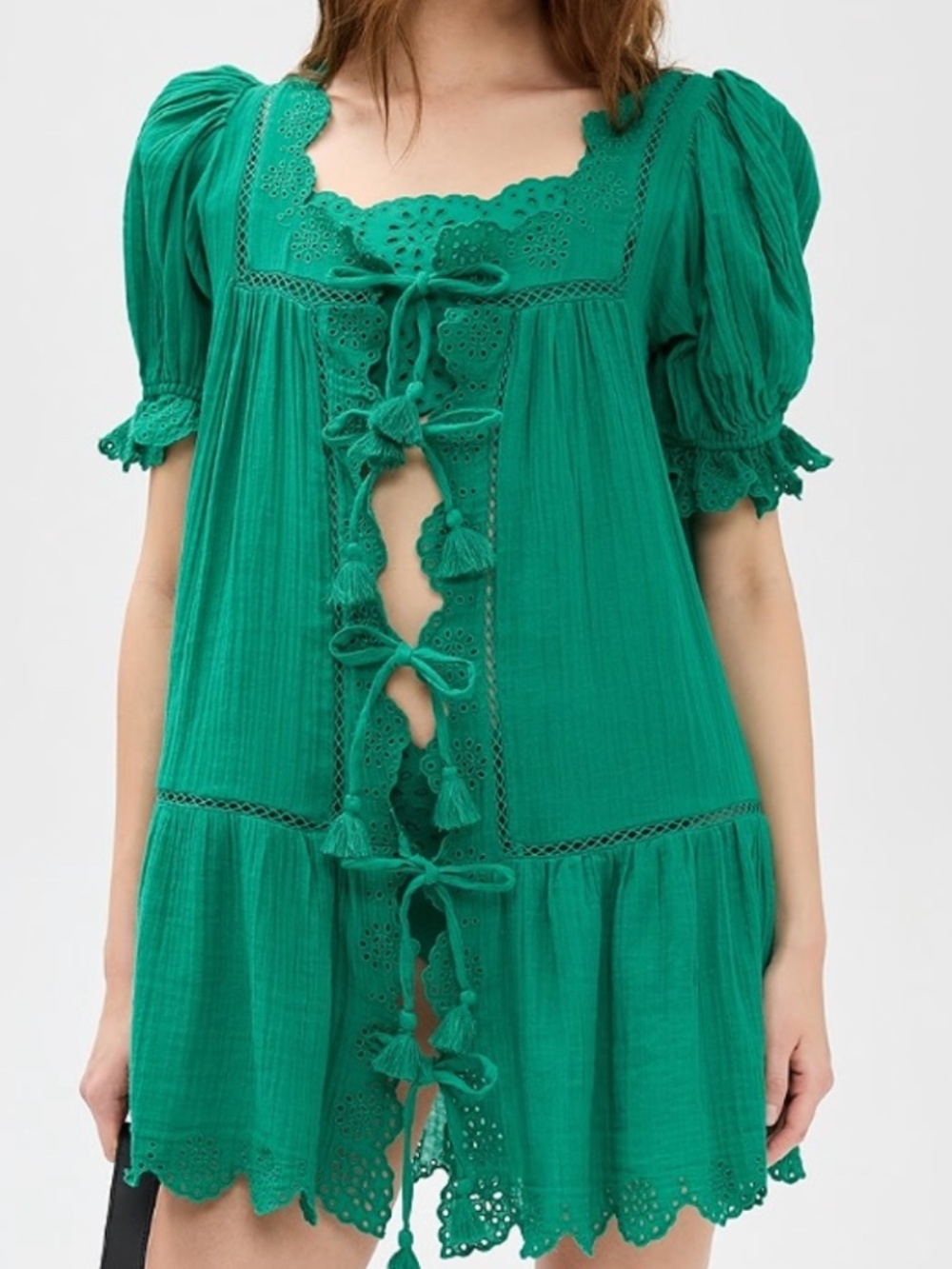 Sea New York MAE Green Short Sleeve Cover Up Dress Swim Scalloped NWT SMALL